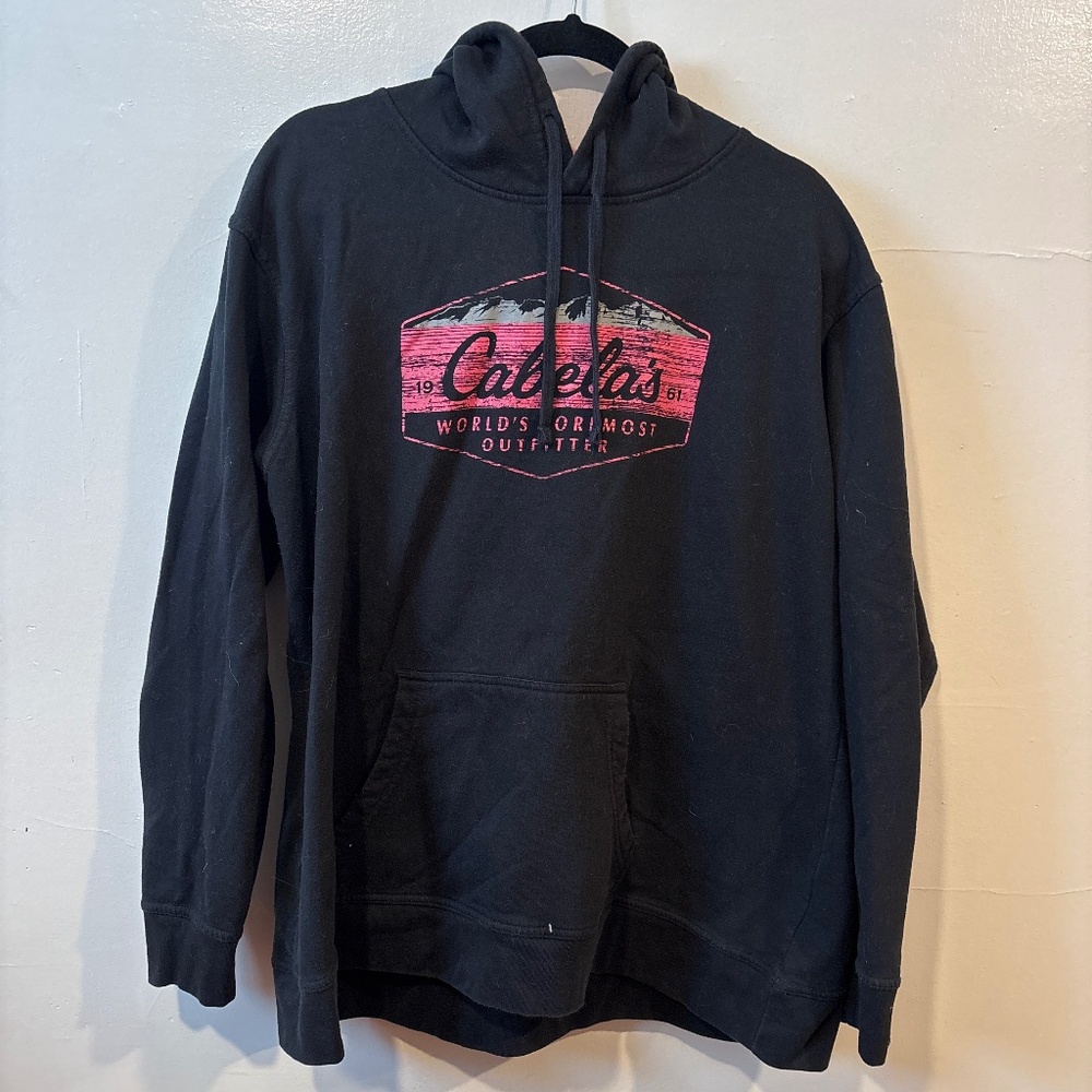 Woman’s Cabelas black and pink hoodie